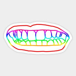 Natural Lips Rainbow Line Sticker